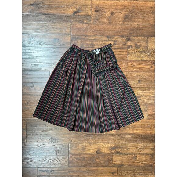 VTG Semi Sheer Circle Skirt Horizontal Stripes Medium Garey Petites California - Picture 2 of 4